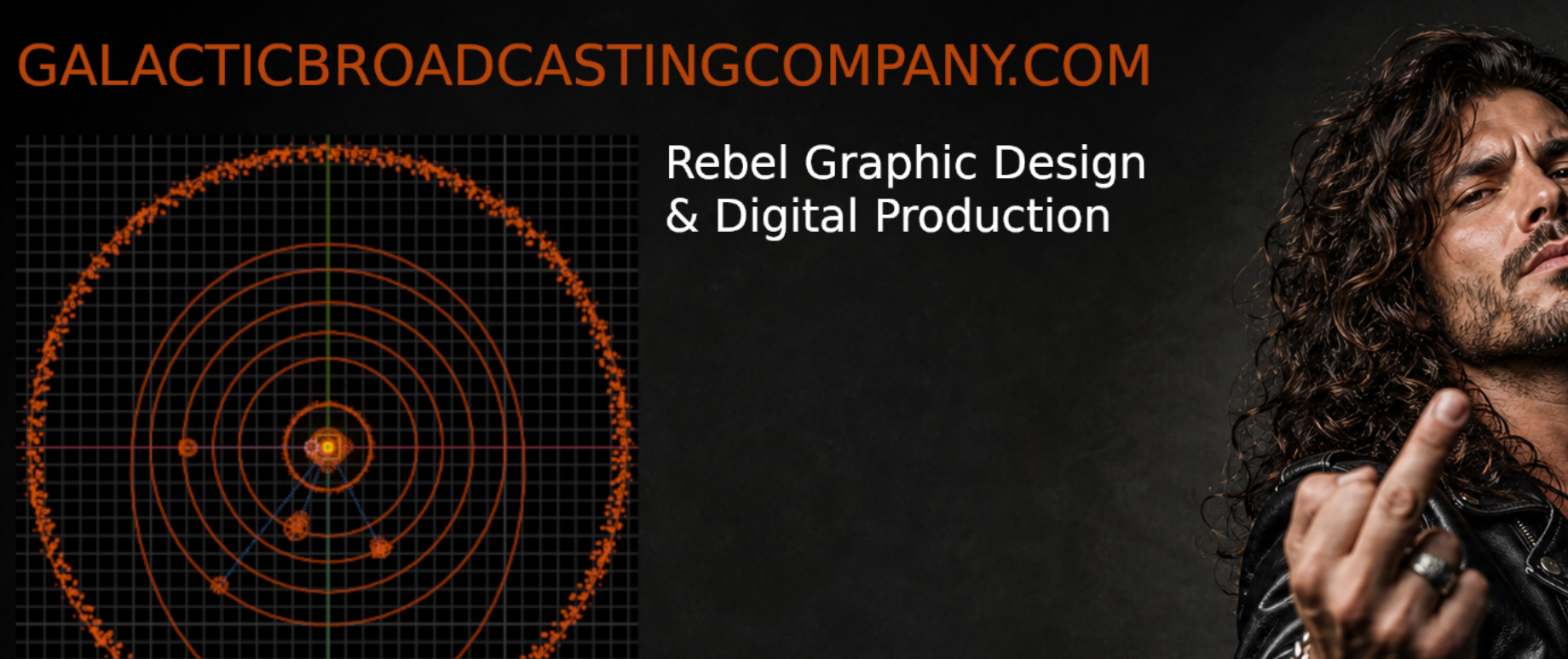 Galactic Broadcasting Company rebel graphic design and digital production banner