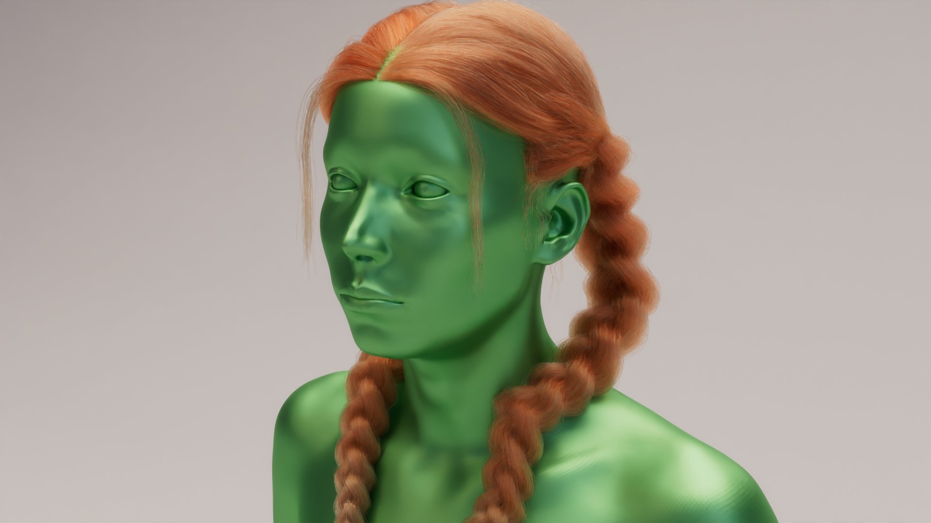 Character hair braid render test